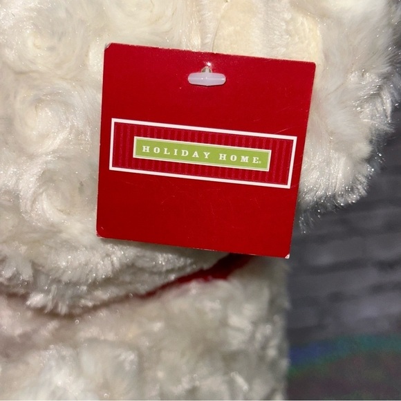Holiday Home Cream Teddy Bear Plush Wavy Fur Red Bow Toy Network 2009 w/ Tag - Picture 13 of 14